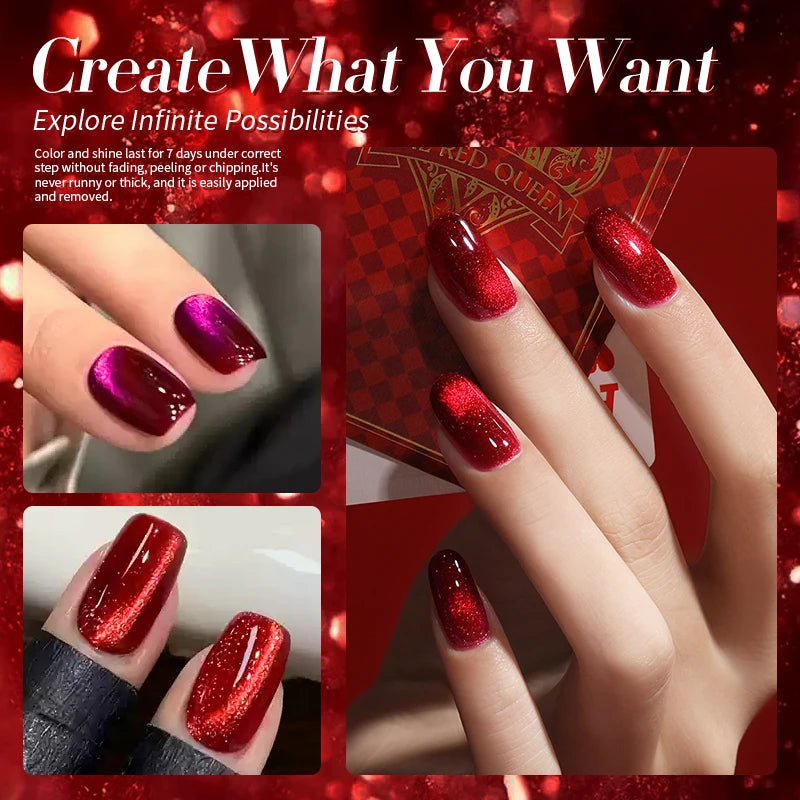 Magnetic Gel Nail Polish Wine Red Series