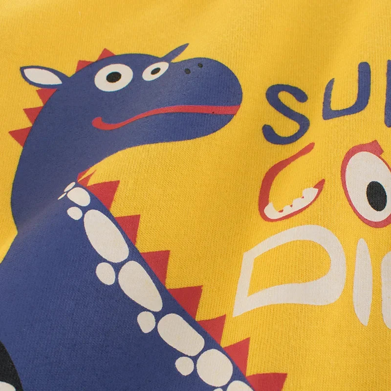 Cartoon Dinosaur Boys Basic Shirt