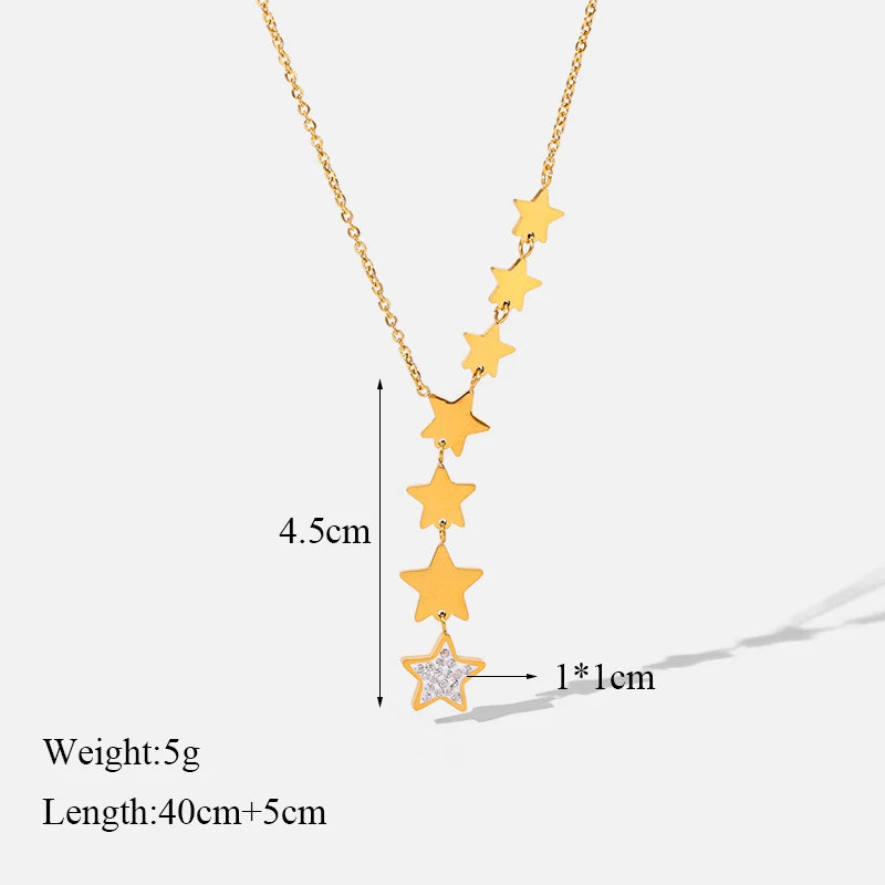 Stainless Steel Pentagram Star Pendant Necklace