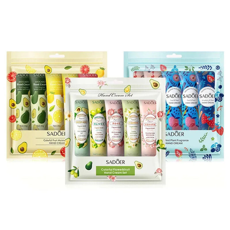 5Pcs/set  Fruit Plant Fragrance Hand Cream Sets