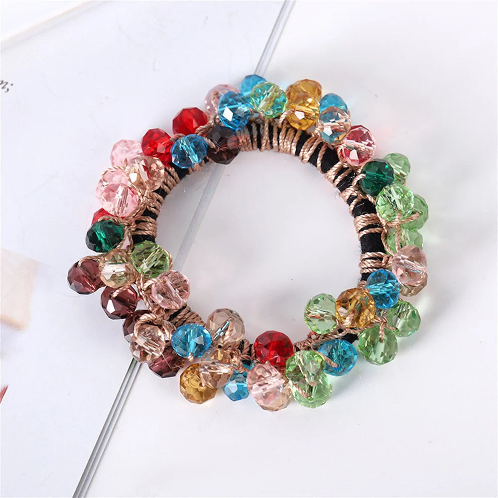 Crystal Hair Ties Boho Elastic