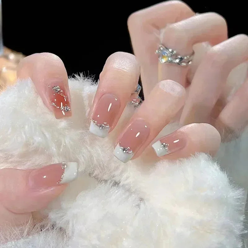 24Pcs Pearl Fake Nails