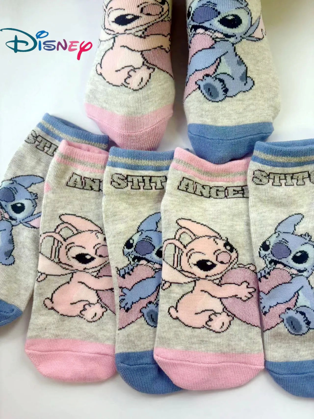 5pairs Disney Anime Stitch women Sock