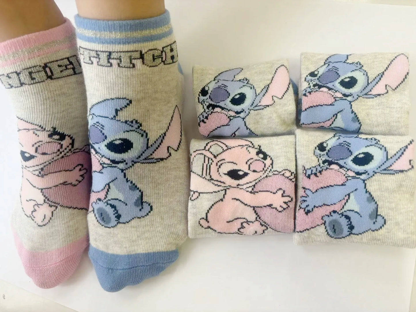 5pairs Disney Anime Stitch women Sock