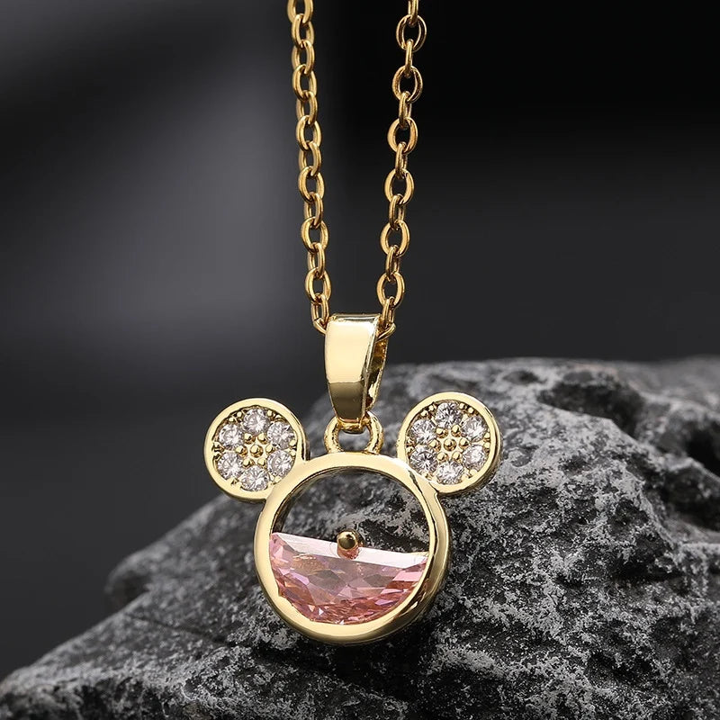 Mickey Mouse Studded with Zircon Necklace