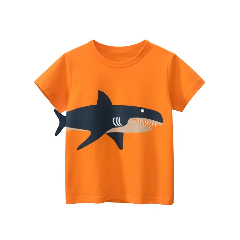 Kids 3D Shark T-Shirt  Short Sleeve