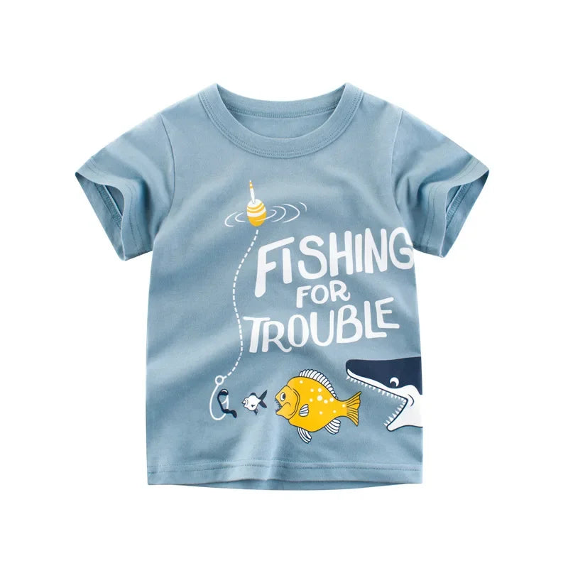 Kids 3D Shark T-Shirt  Short Sleeve