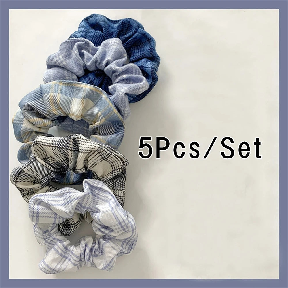 5 Pcs/Set Hair Scrunchies Hair Rope Ties Elastic