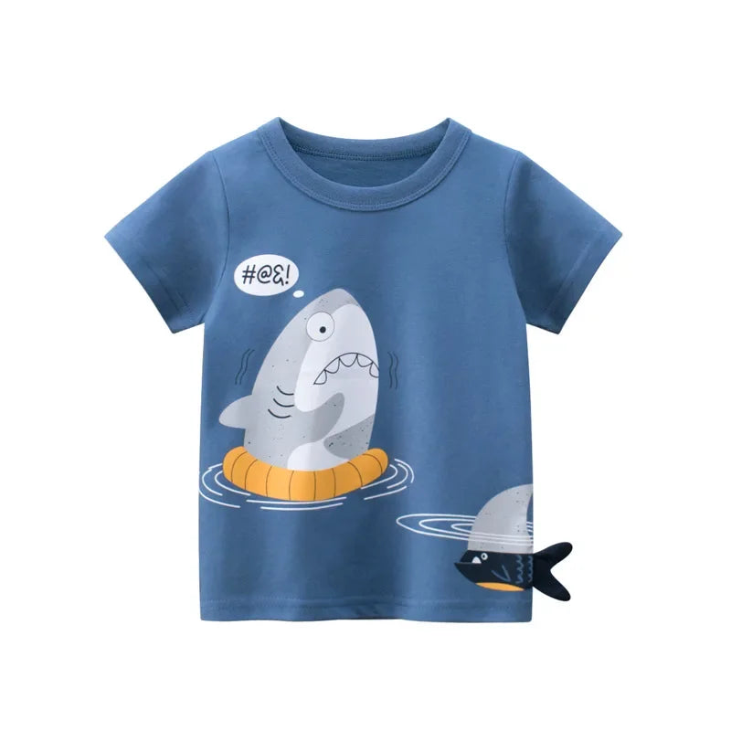 Kids 3D Shark T-Shirt  Short Sleeve