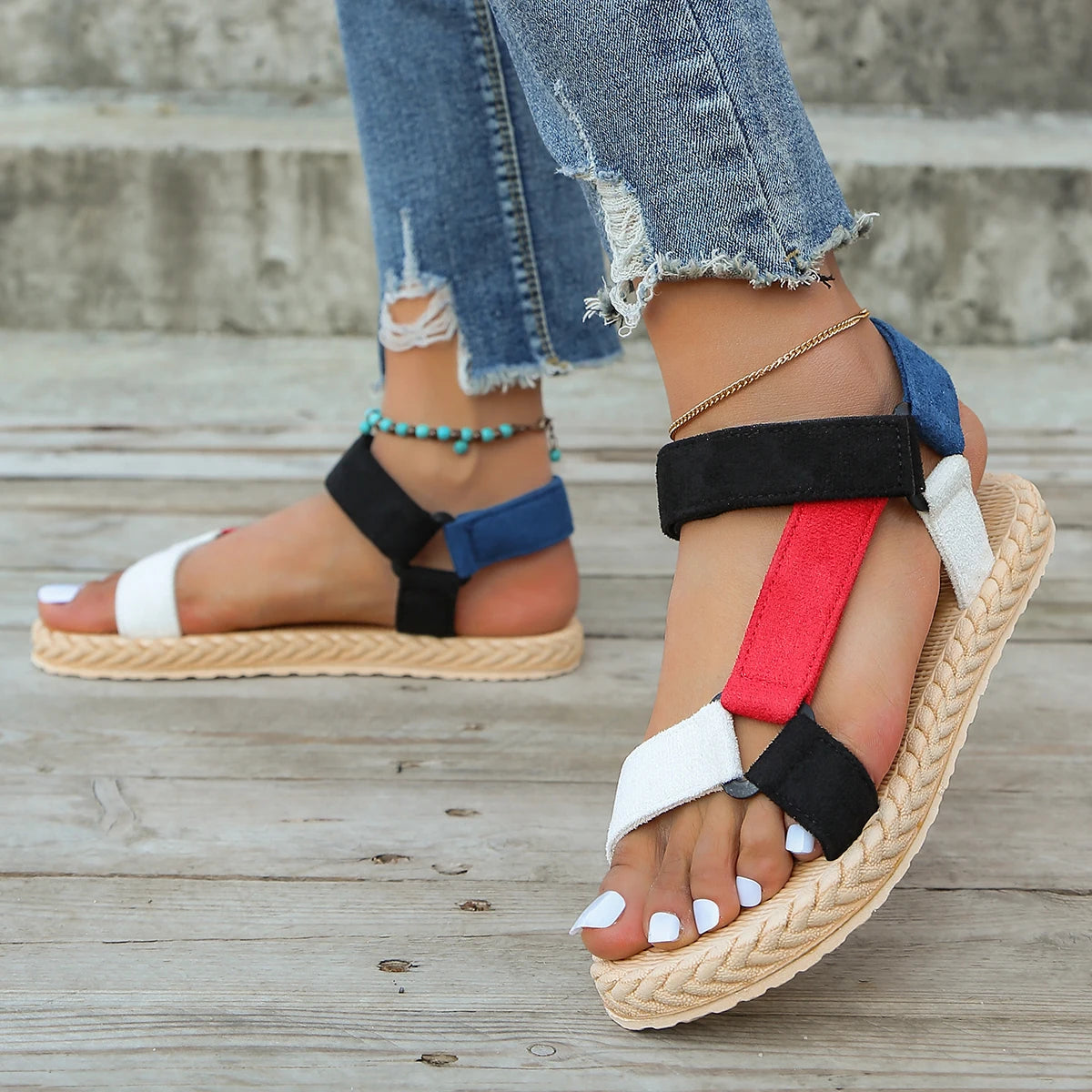 Women's Fashion Color Band Sandals