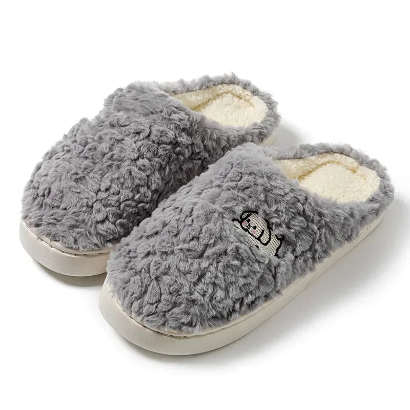 Winter Plush Warm Women Cotton Slippers