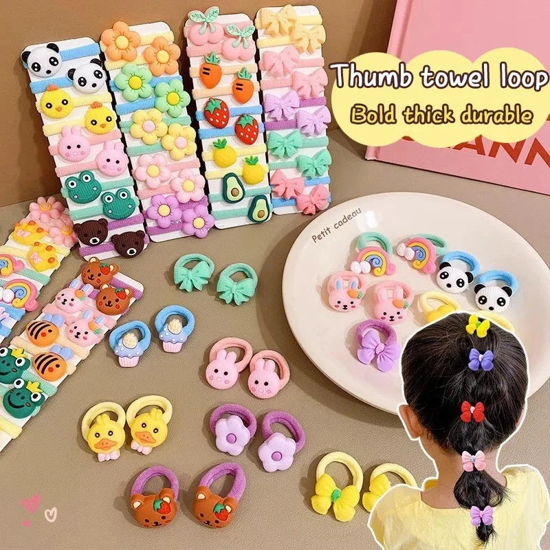 10Pcs/Set Cute Cartoon Children's Hair Ropes Princess