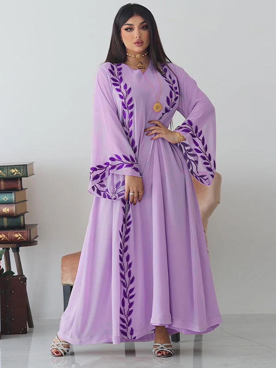 Chiffon Floral Embroidered Abaya