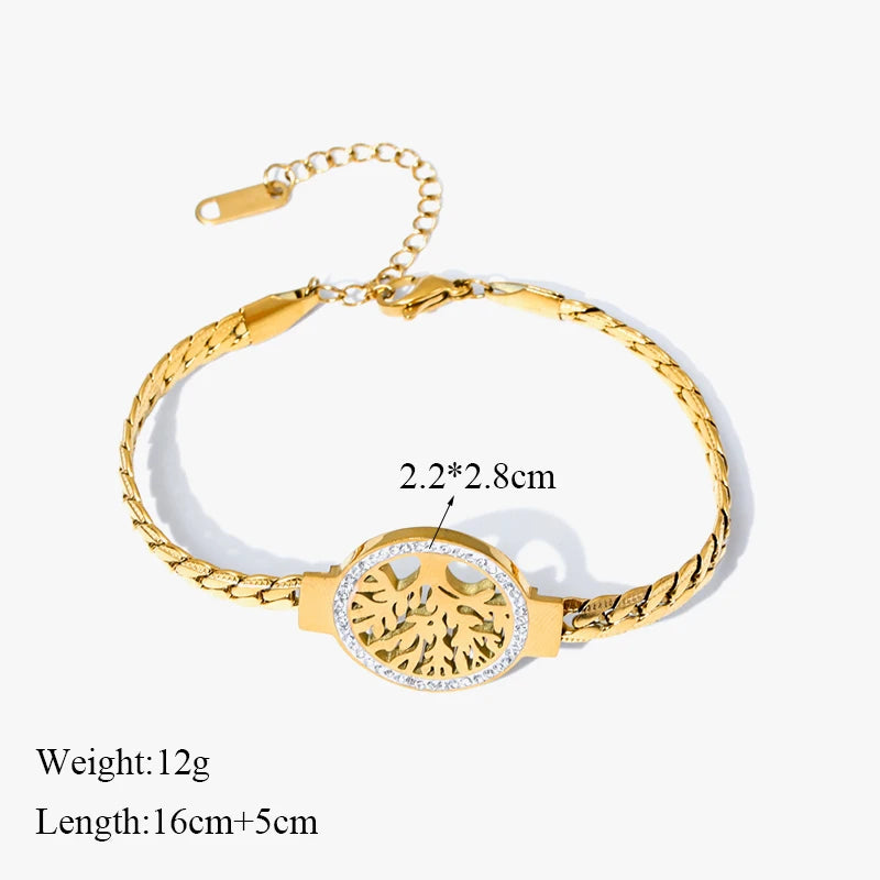 Stainless Steel Tree of Life Bracelet