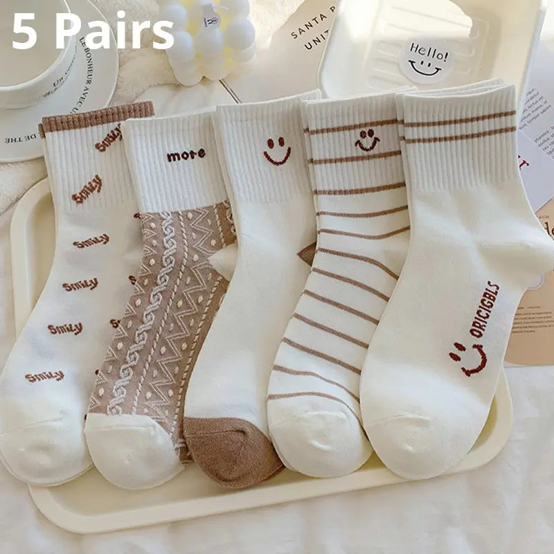 5 Pairs Women's Cute   Socks