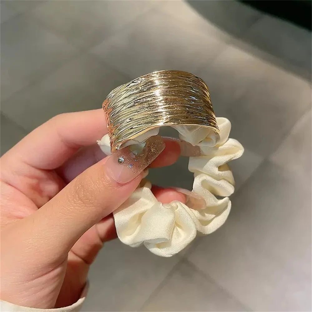 New Korean Style Satin Metal Hair Rope