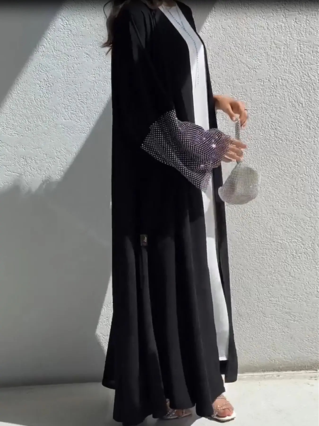 Trendy Abaya Net Sleeve