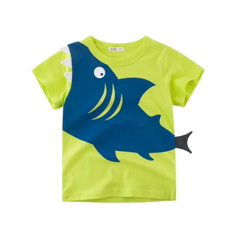 Kids 3D Shark T-Shirt  Short Sleeve