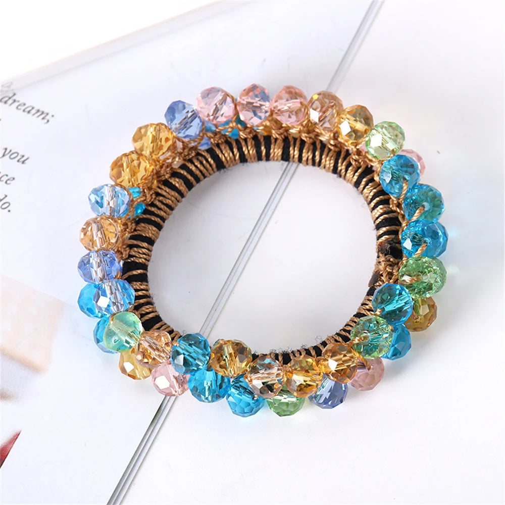 Crystal Hair Ties Boho Elastic