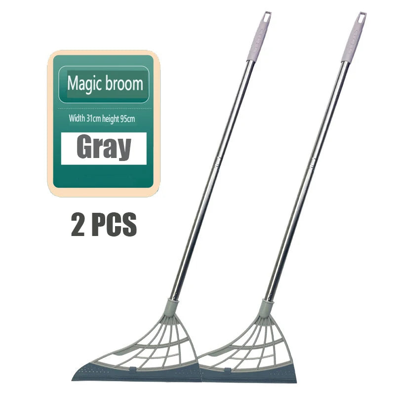 2PCS/Set  Magic Broom Window Washing Wiper Silicone Broom Floor Cleaning