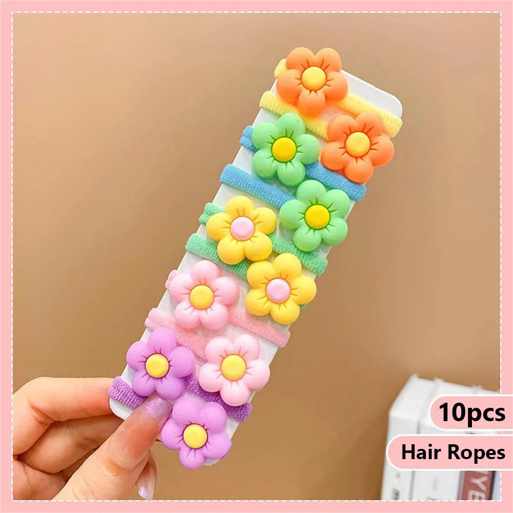 10Pcs/Set Cute Cartoon Children's Hair Ropes Princess