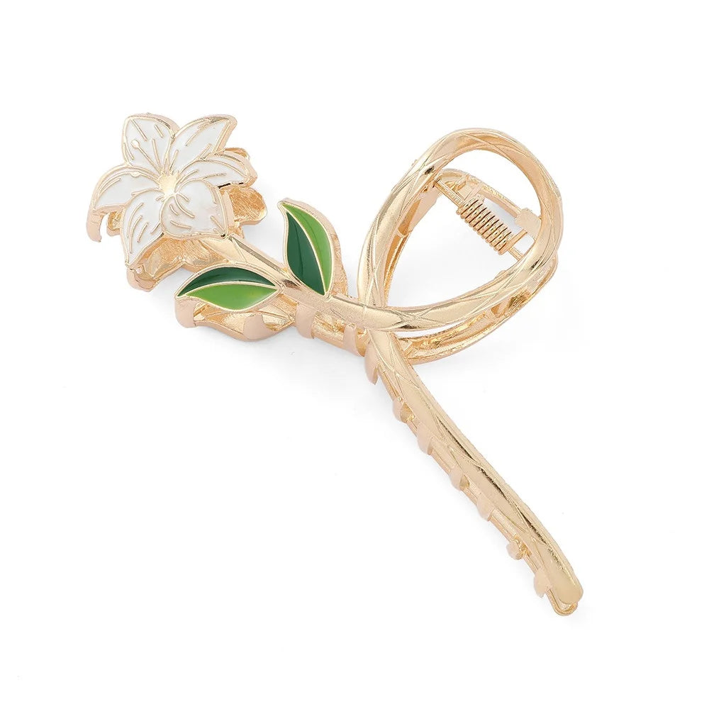 Fashion Flowers Hollow Metal Hair Claw