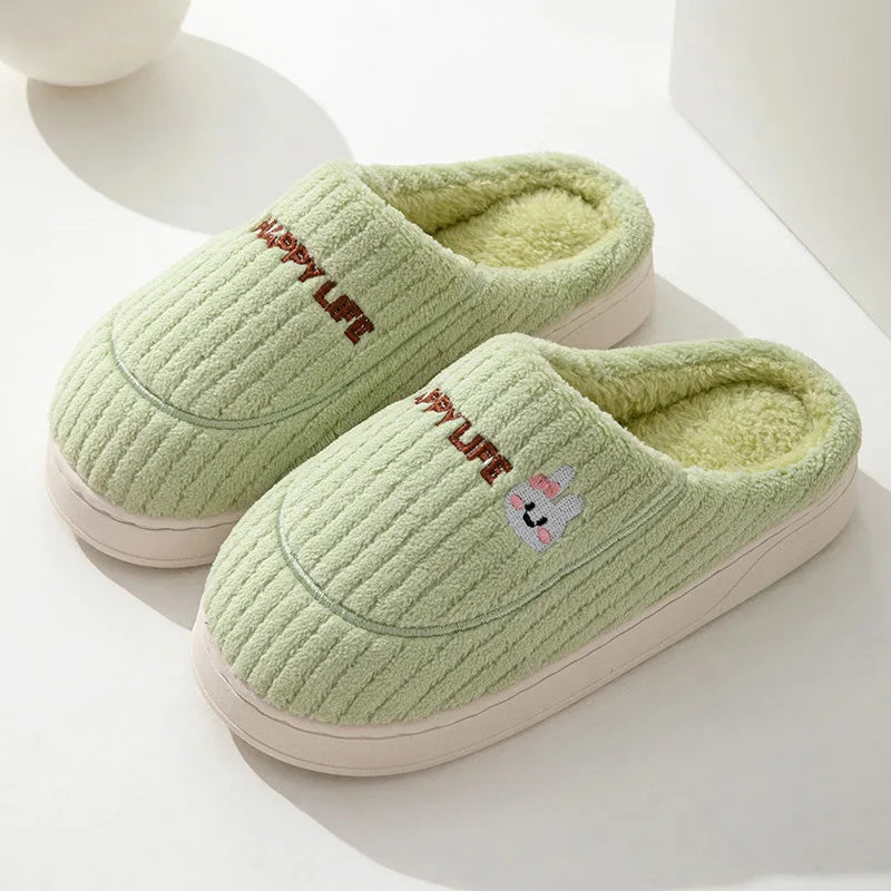 Fluffy Slippers  Plush Cotton Shoes