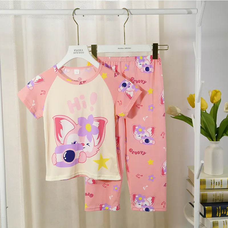 Girls Short Sleeve Pajamas