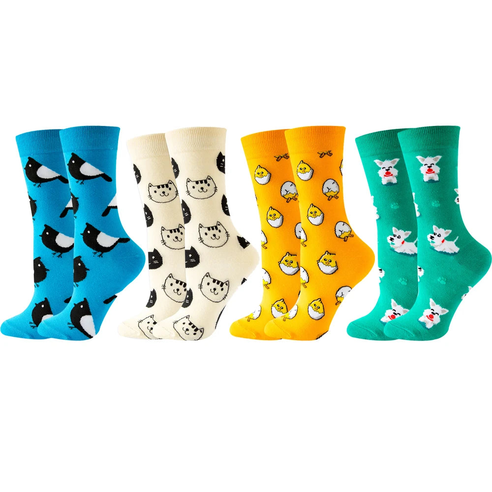 4 Pairs New Fashion Colorful Funny  Socks