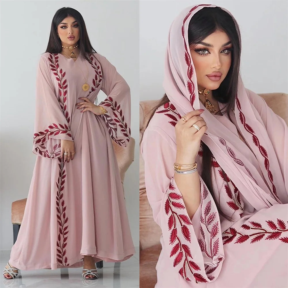 Chiffon Floral Embroidered Abaya