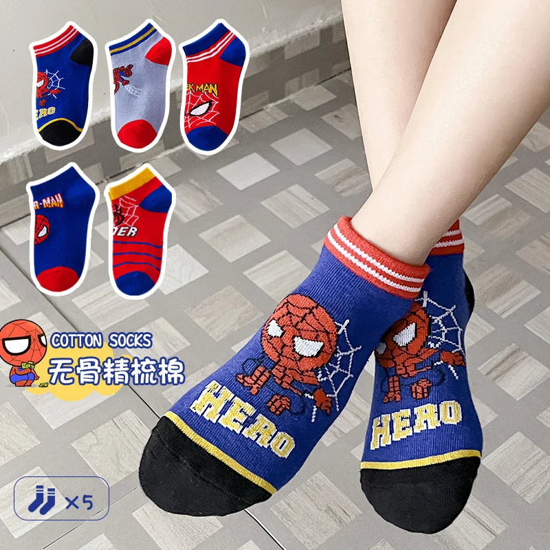 5 Pairs Spiderman Children Socks