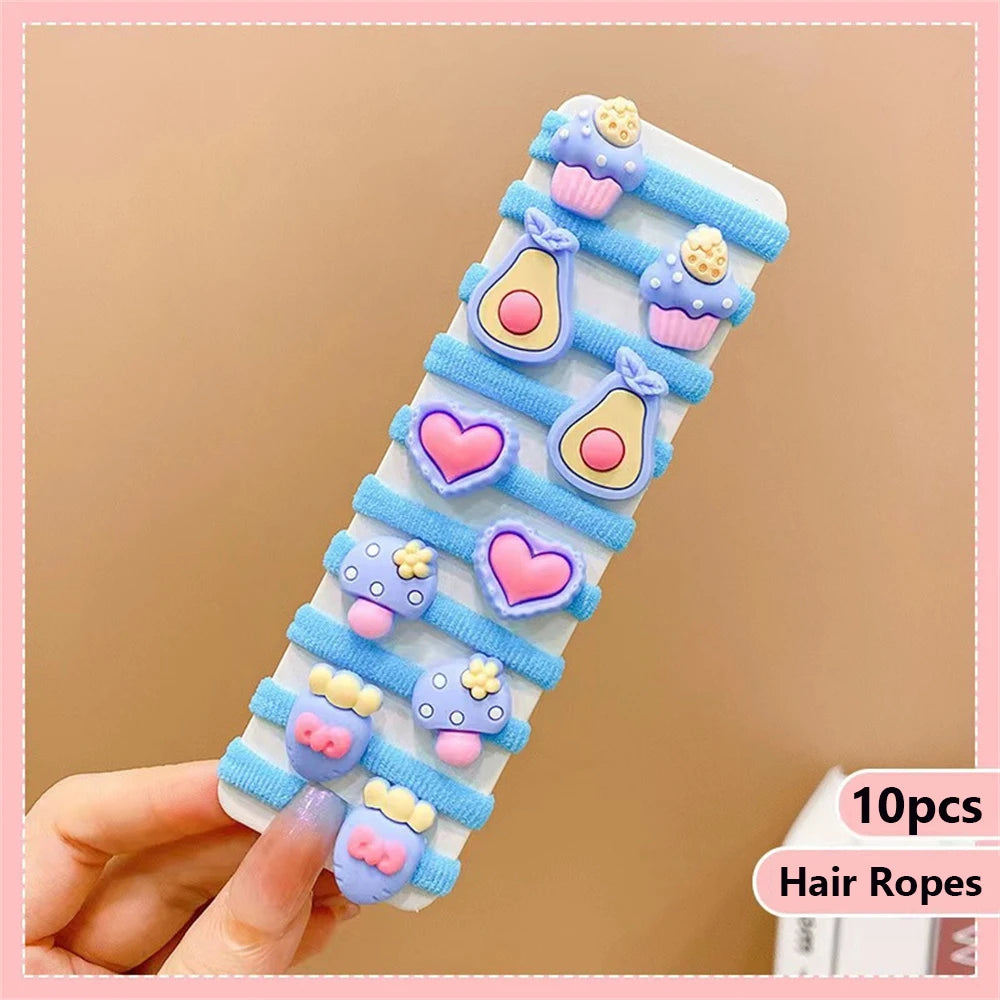 10Pcs/Set Cute Cartoon Children's Hair Ropes Princess