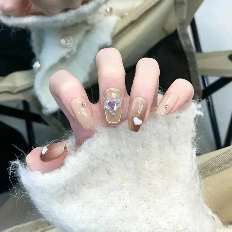 24Pcs Pearl Fake Nails