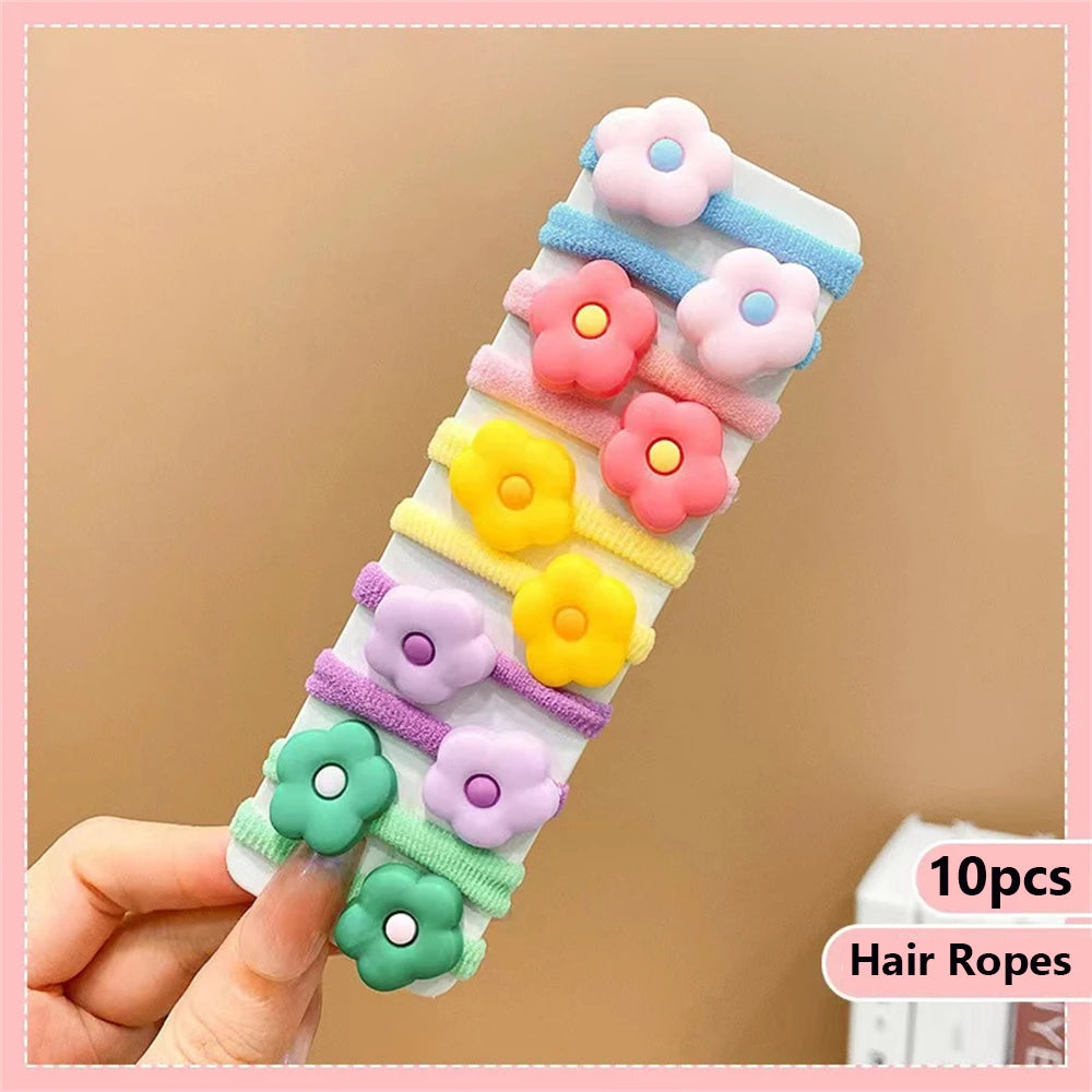 10Pcs/Set Cute Cartoon Children's Hair Ropes Princess