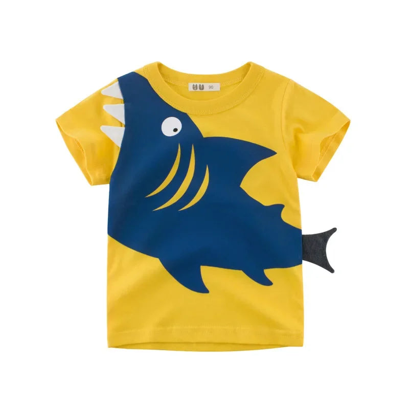 Kids 3D Shark T-Shirt  Short Sleeve