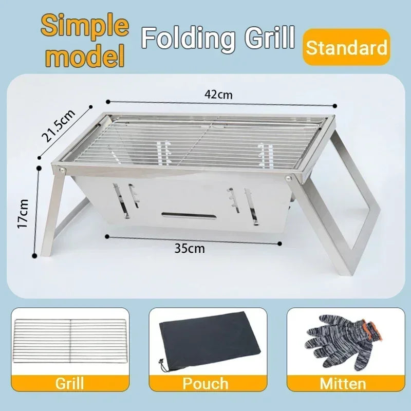 Outdoor Stainless Steel Folding Barbecue Stove