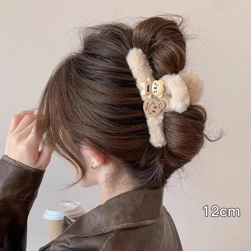 Winter Plush Hair Claw