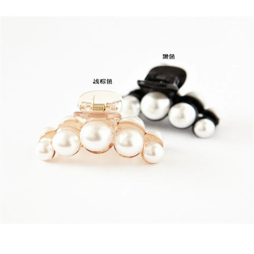 Acrylic Hair Claws Woman Pearl Clips Large Size