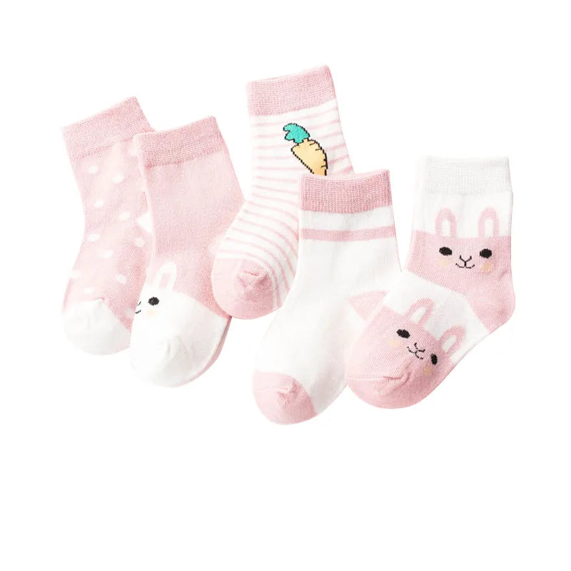 5 Pairs Cartoon Baby Socks