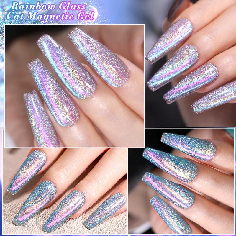 Double Light Gel Nail Polish Rainbow Glass