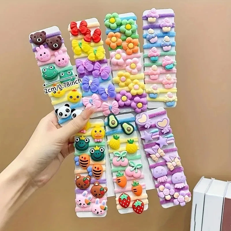 10Pcs/Set Cute Cartoon Children's Hair Ropes Princess