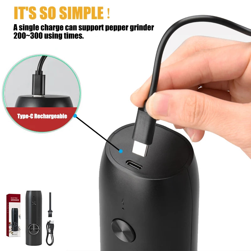 USB Rechargeable Electric Salt Pepper Grinder