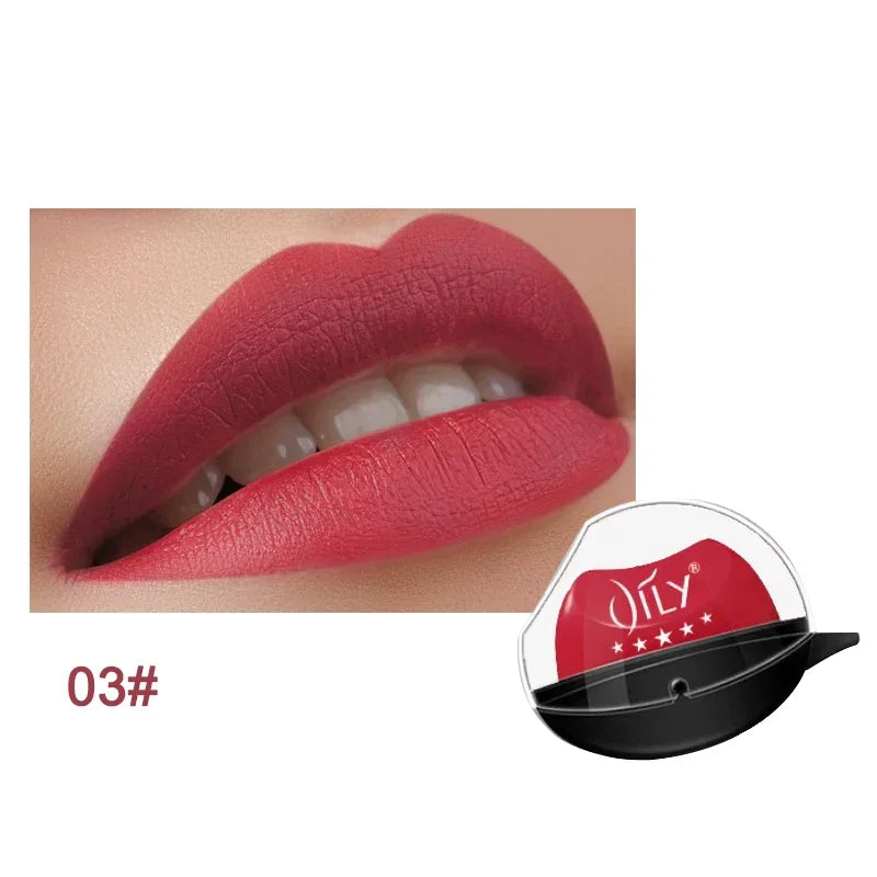 Moisturizing Matte Lipstick -Lip gloss Waterproof non-stick cup