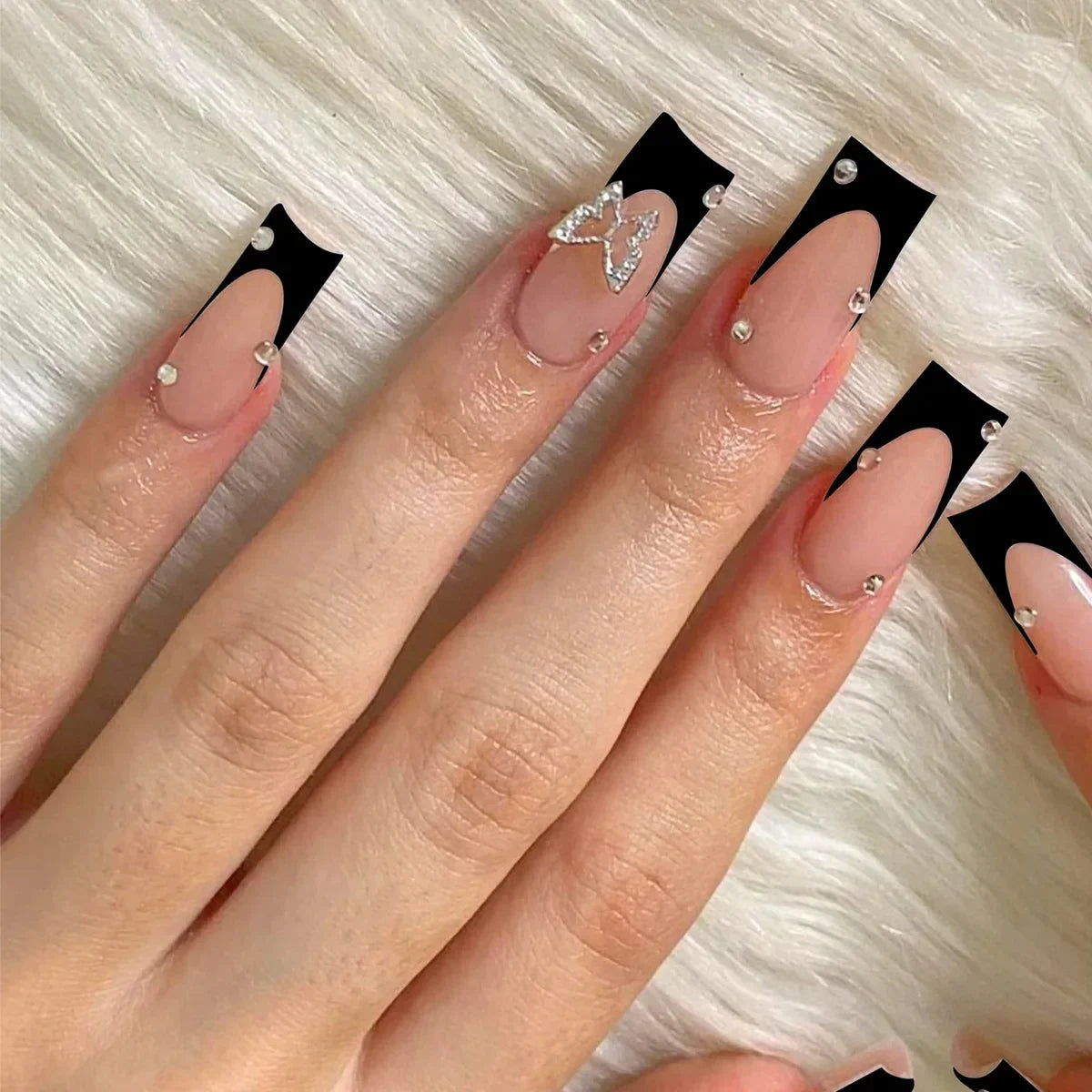 24Pcs Long Square False Nails