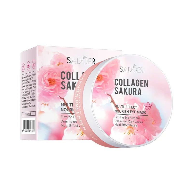 60pcs Sakura Collagen Eye Mask Anti Dark Circles Eyes Bags Removal