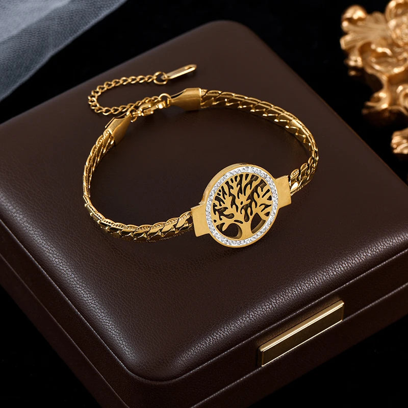 Stainless Steel Tree of Life Bracelet