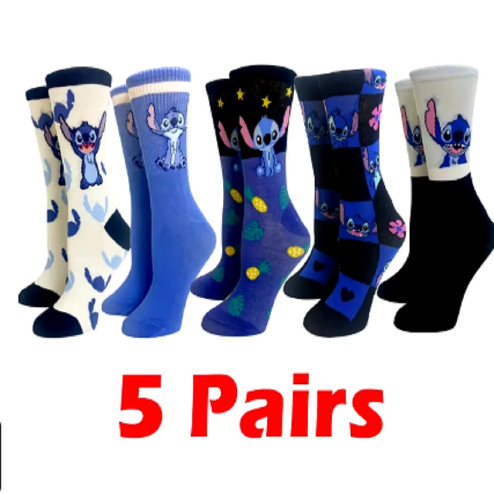 5 Pairs Cartoon Stitch Women socks