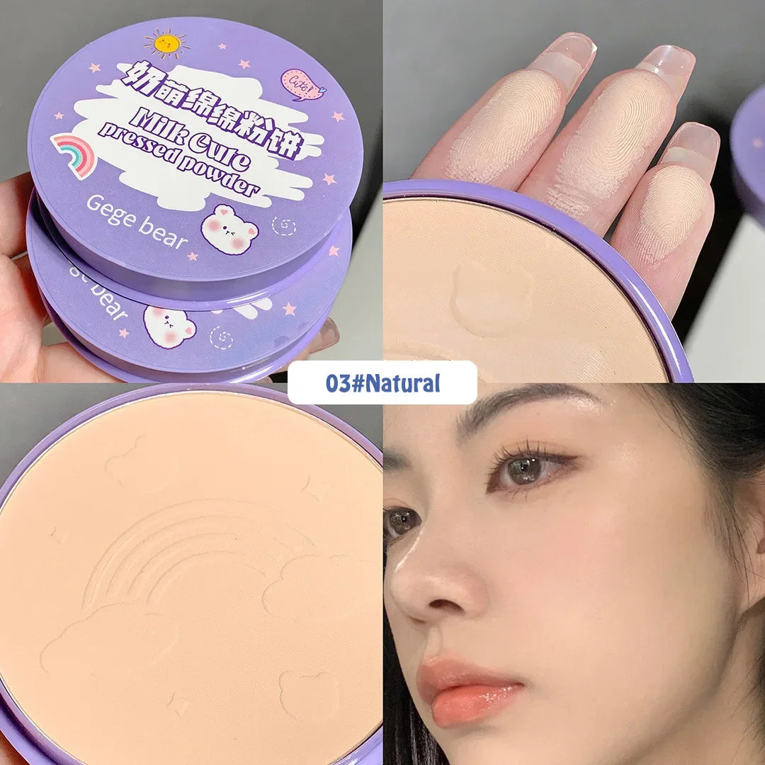 Natural Oil-control Matte Setting Powder Brightening Concealer Pressed Powder