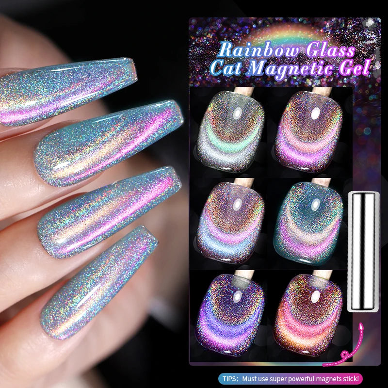 Double Light Gel Nail Polish Rainbow Glass