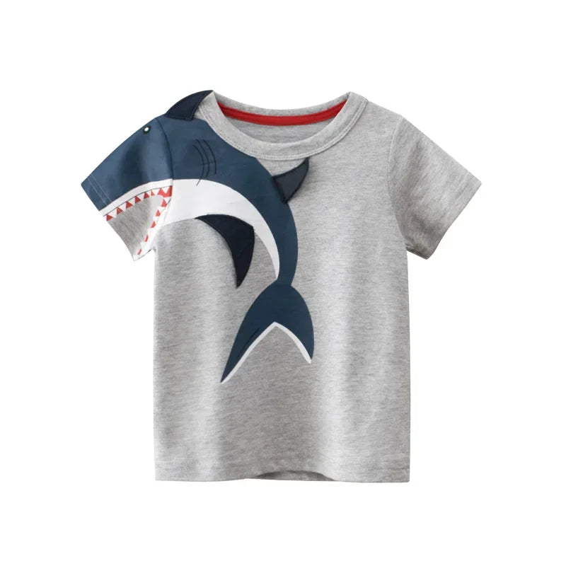 Kids 3D Shark T-Shirt  Short Sleeve